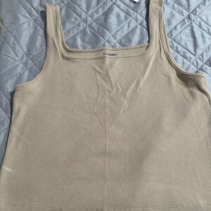 Old Navy Tan Fitted Sleeveless Tank Top
